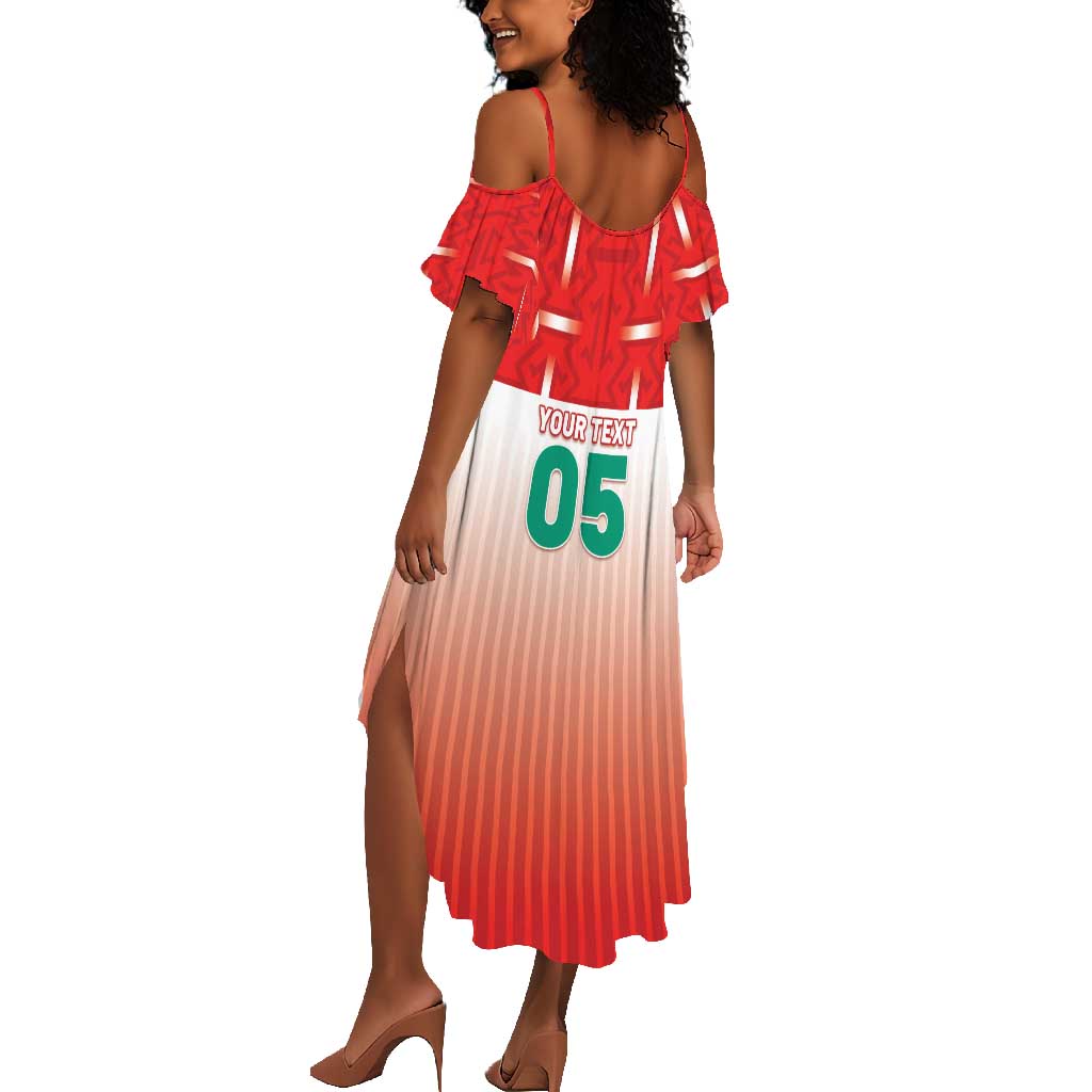 Custom Morocco Football Summer Maxi Dress 1994 Retro Red Version LT05