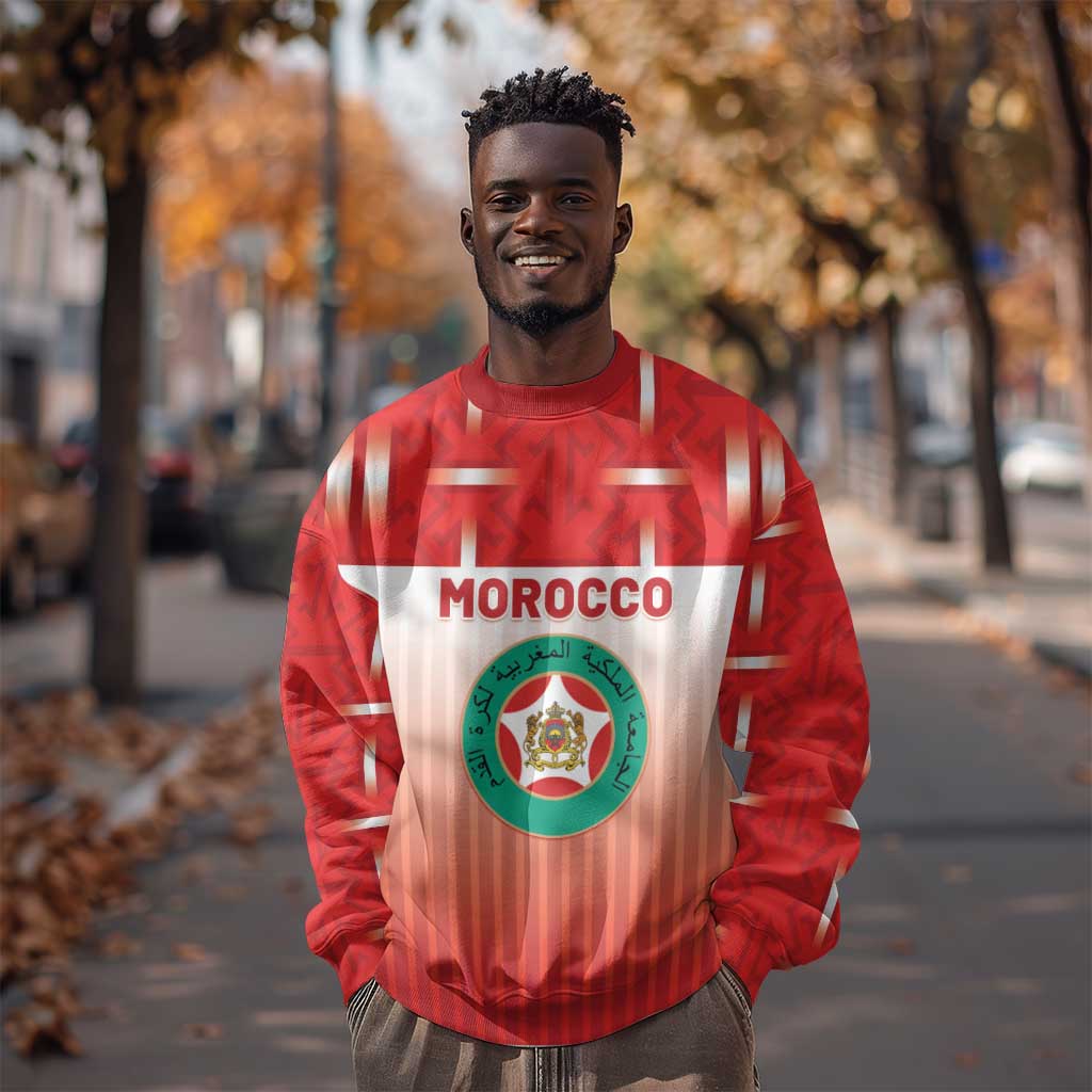 Custom Morocco Football Sweatshirt 1994 Retro Red Version - Wonder Print Shop