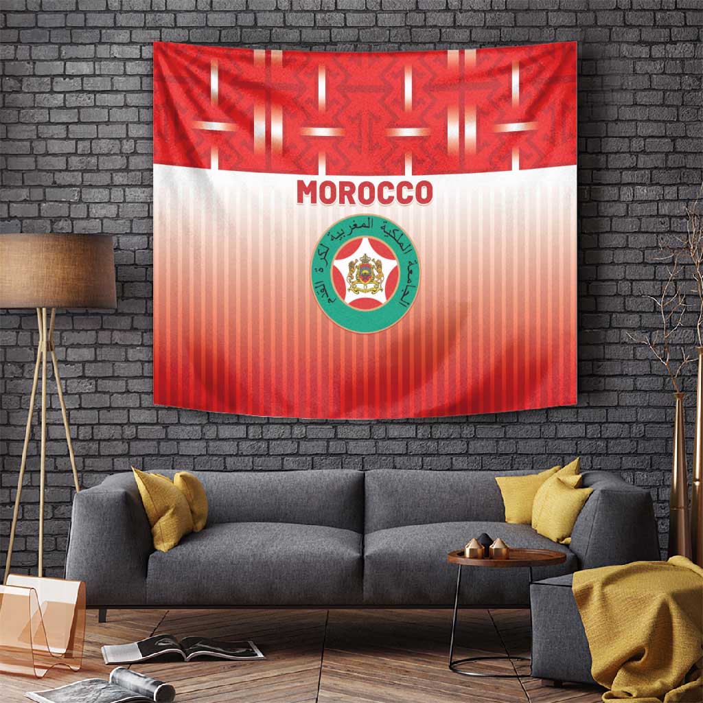 Morocco Football Tapestry 1994 Retro Red Version - Wonder Print Shop