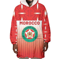 Custom Morocco Football Wearable Blanket Hoodie 1994 Retro Red Version - Wonder Print Shop