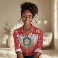 Custom Morocco Football Women Casual Shirt 1994 Retro Red Version - Wonder Print Shop