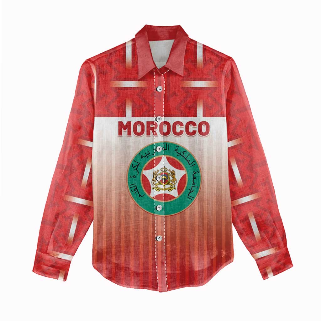 Custom Morocco Football Women Casual Shirt 1994 Retro Red Version - Wonder Print Shop