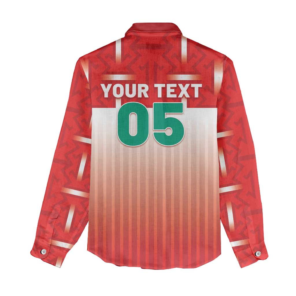 Custom Morocco Football Women Casual Shirt 1994 Retro Red Version - Wonder Print Shop