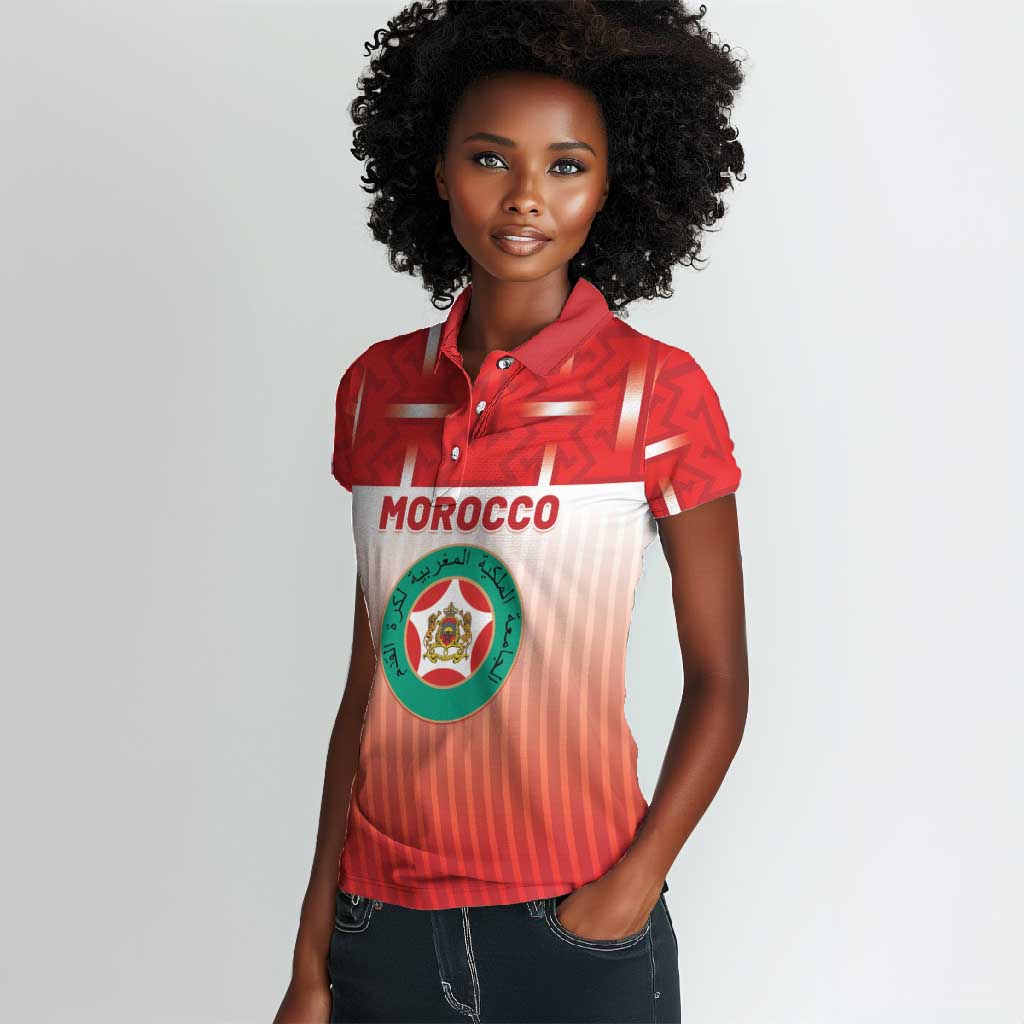 Custom Morocco Football Women Polo Shirt 1994 Retro Red Version LT05