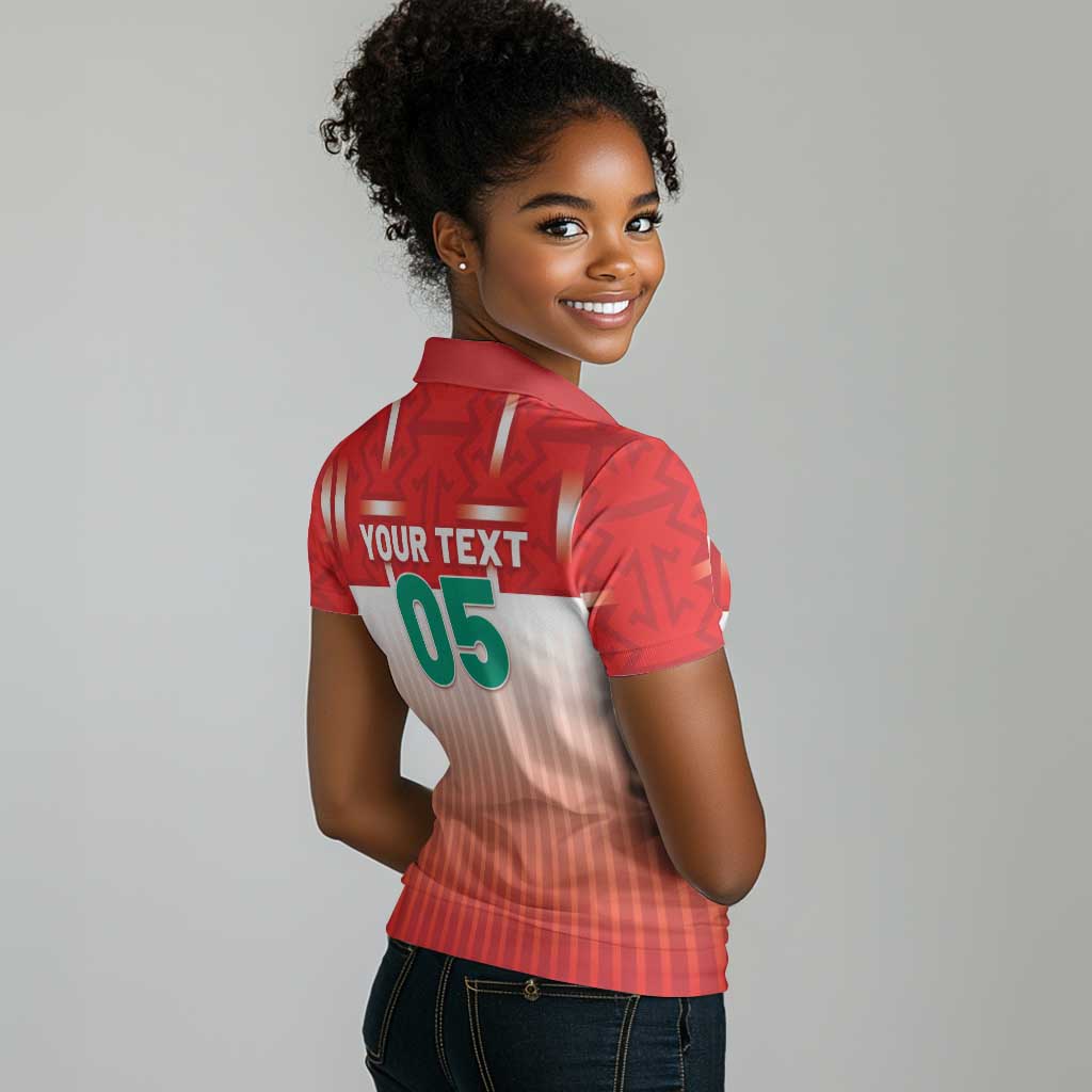 Custom Morocco Football Women Polo Shirt 1994 Retro Red Version LT05