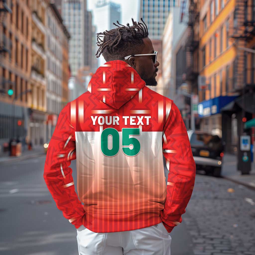 Custom Morocco Football Zip Hoodie 1994 Retro Red Version - Wonder Print Shop