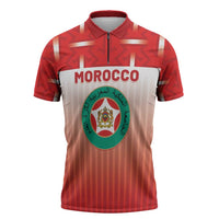 Custom Morocco Football Zipper Polo Shirt 1994 Retro Red Version - Wonder Print Shop