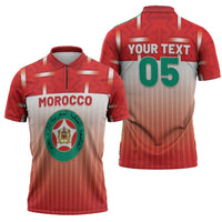 Custom Morocco Football Zipper Polo Shirt 1994 Retro Red Version - Wonder Print Shop