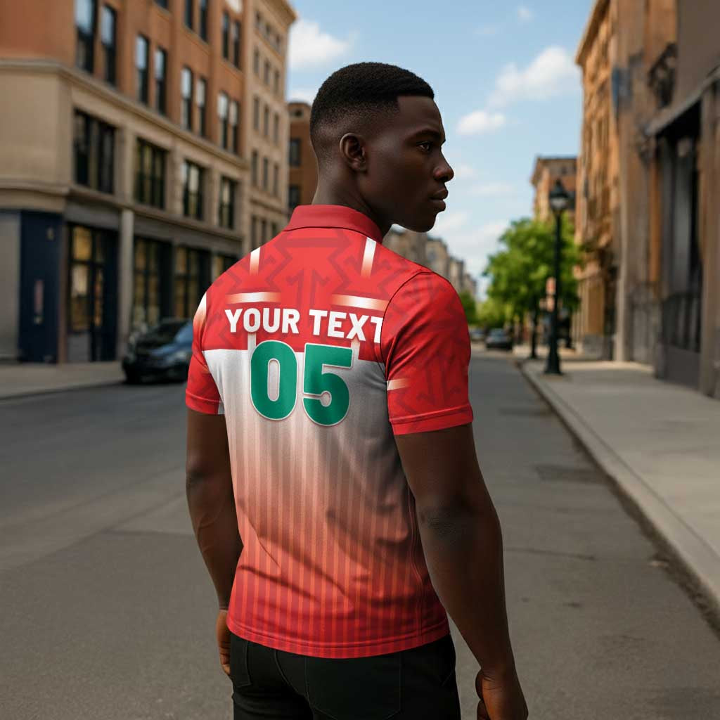 Custom Morocco Football Zipper Polo Shirt 1994 Retro Red Version - Wonder Print Shop