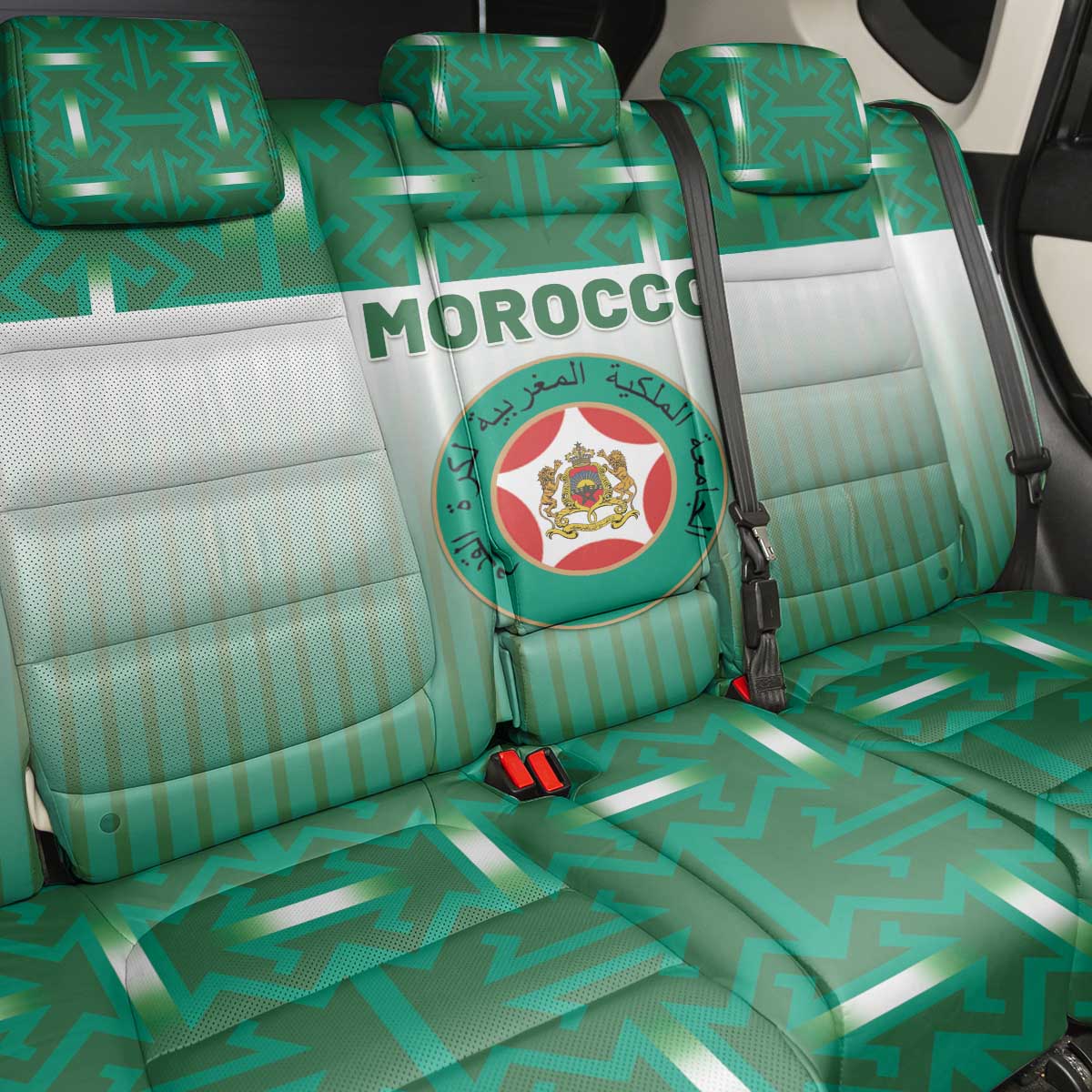 Morocco Football Back Car Seat Cover 1994 Retro Green Version - Wonder Print Shop