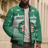 Custom Morocco Football Bomber Puffer Jacket 1994 Retro Green Version - Wonder Print Shop