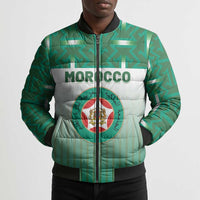 Custom Morocco Football Bomber Puffer Jacket 1994 Retro Green Version - Wonder Print Shop