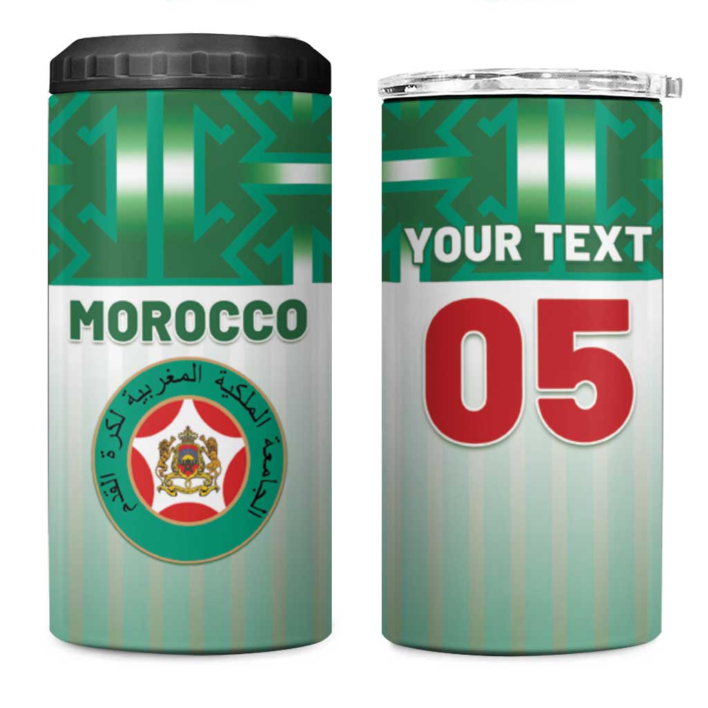 Custom Morocco Football 4 in 1 Can Cooler Tumbler 1994 Retro Green Version - Wonder Print Shop