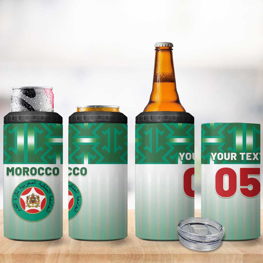 Custom Morocco Football 4 in 1 Can Cooler Tumbler 1994 Retro Green Version - Wonder Print Shop