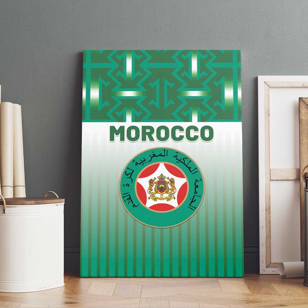 Morocco Football Canvas Wall Art 1994 Retro Green Version - Wonder Print Shop