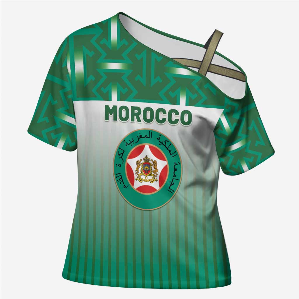 Custom Morocco Football Cross Shoulder Shirt 1994 Retro Green Version - Wonder Print Shop