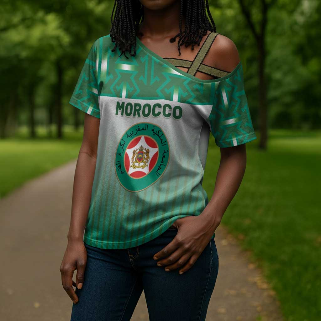 Custom Morocco Football Cross Shoulder Shirt 1994 Retro Green Version - Wonder Print Shop