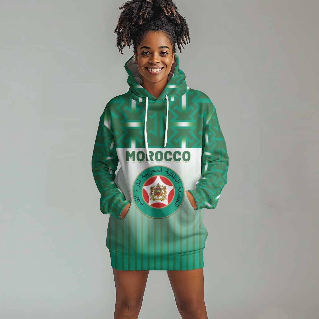 Custom Morocco Football Hoodie Dress 1994 Retro Green Version - Wonder Print Shop