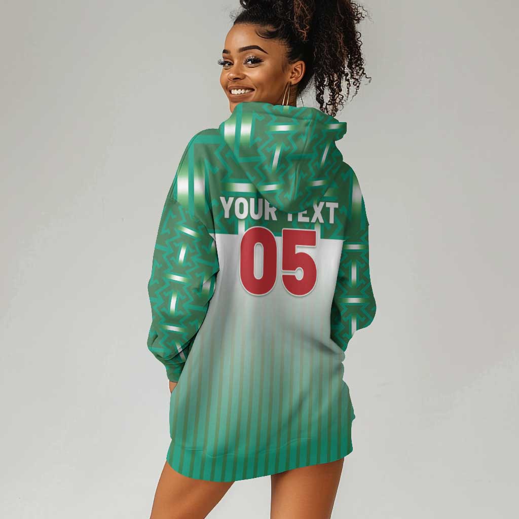 Custom Morocco Football Hoodie Dress 1994 Retro Green Version - Wonder Print Shop