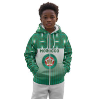 Custom Morocco Football Kid Hoodie 1994 Retro Green Version - Wonder Print Shop