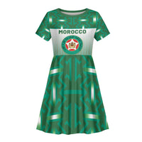 Custom Morocco Football Kid Short Sleeve Dress 1994 Retro Green Version LT05