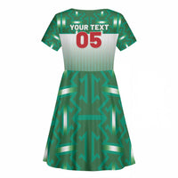 Custom Morocco Football Kid Short Sleeve Dress 1994 Retro Green Version LT05