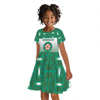Custom Morocco Football Kid Short Sleeve Dress 1994 Retro Green Version LT05