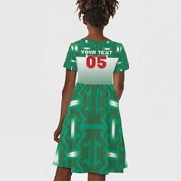 Custom Morocco Football Kid Short Sleeve Dress 1994 Retro Green Version LT05