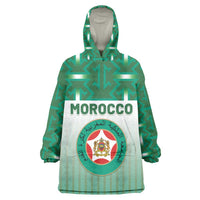 Custom Morocco Football Kid Wearable Blanket Hoodie 1994 Retro Green Version - Wonder Print Shop