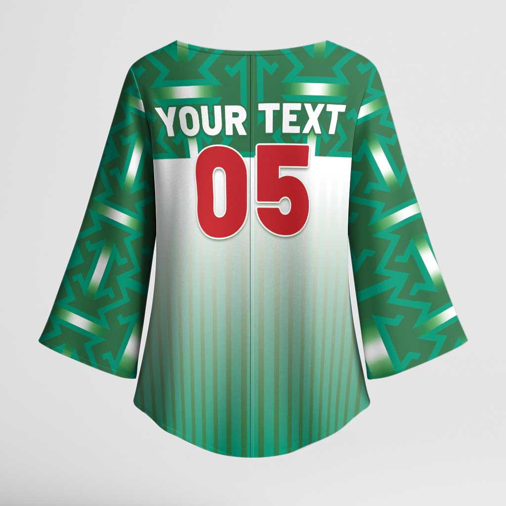 Custom Morocco Football Kimono Sleeve Blouse 1994 Retro Green Version - Wonder Print Shop