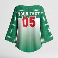 Custom Morocco Football Kimono Sleeve Blouse 1994 Retro Green Version - Wonder Print Shop