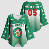 Custom Morocco Football Kimono Sleeve Blouse 1994 Retro Green Version - Wonder Print Shop