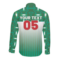 Custom Morocco Football Long Sleeve Button Shirt 1994 Retro Green Version - Wonder Print Shop
