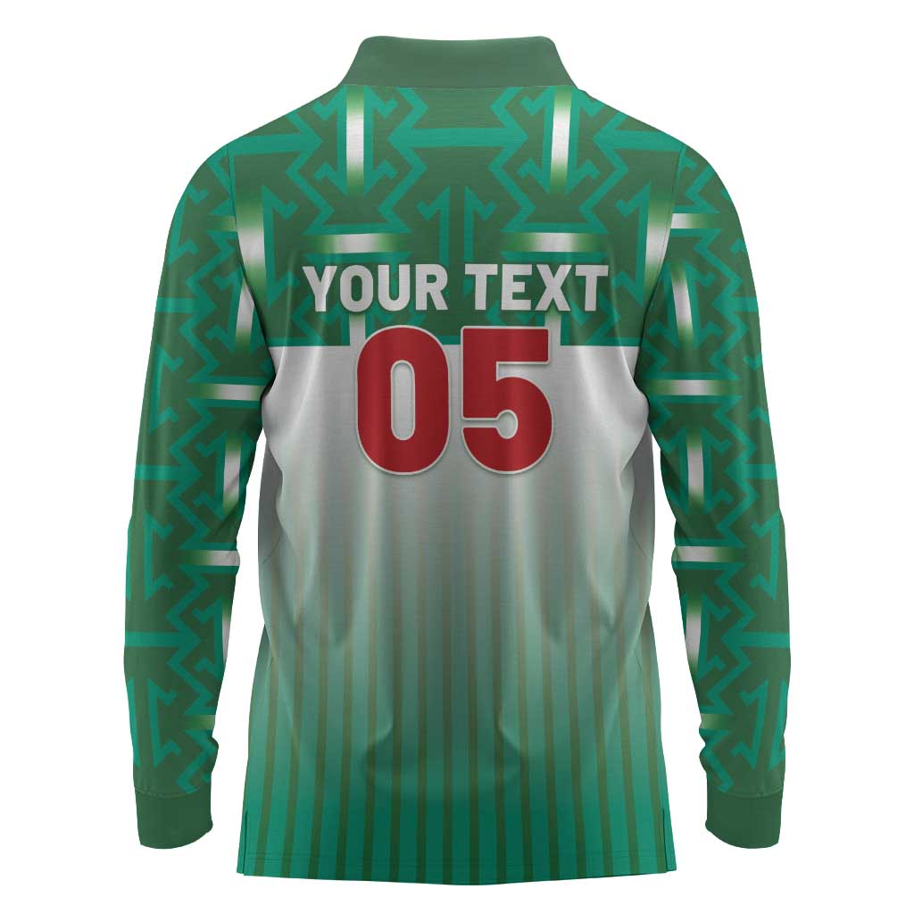 Custom Morocco Football Long Sleeve Polo Shirt 1994 Retro Green Version - Wonder Print Shop