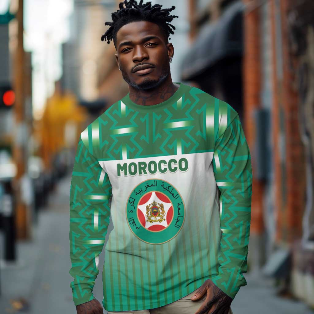 Custom Morocco Football Long Sleeve Shirt 1994 Retro Green Version - Wonder Print Shop
