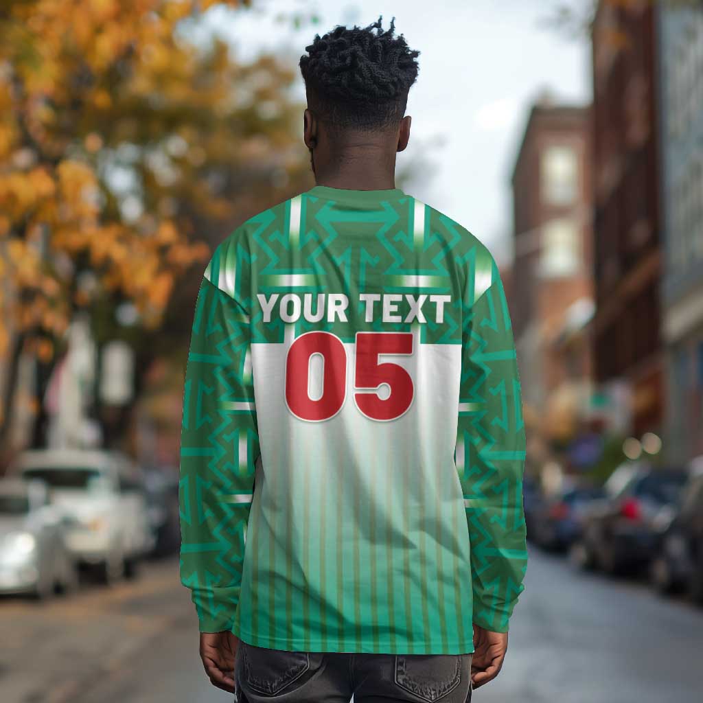 Custom Morocco Football Long Sleeve Shirt 1994 Retro Green Version - Wonder Print Shop