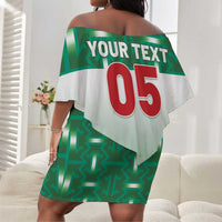 Custom Morocco Football Off Shoulder Short Dress 1994 Retro Green Version - Wonder Print Shop