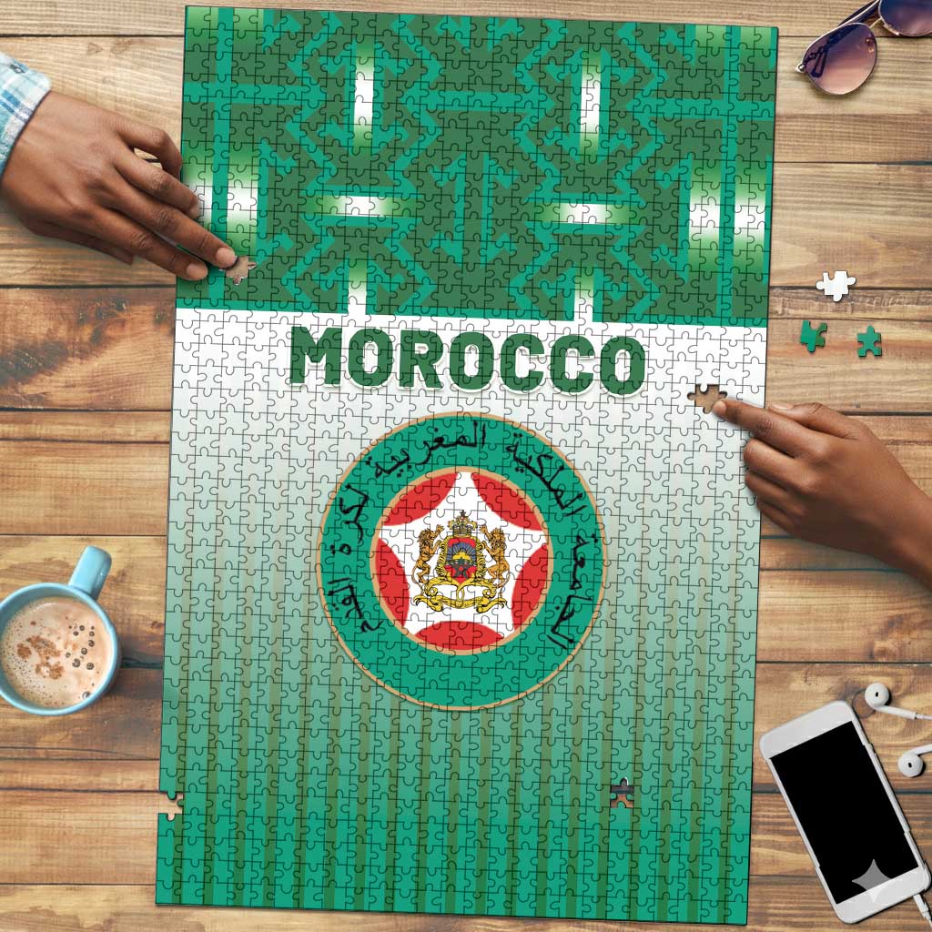 Morocco Football Puzzle 1994 Retro Green Version - Wonder Print Shop