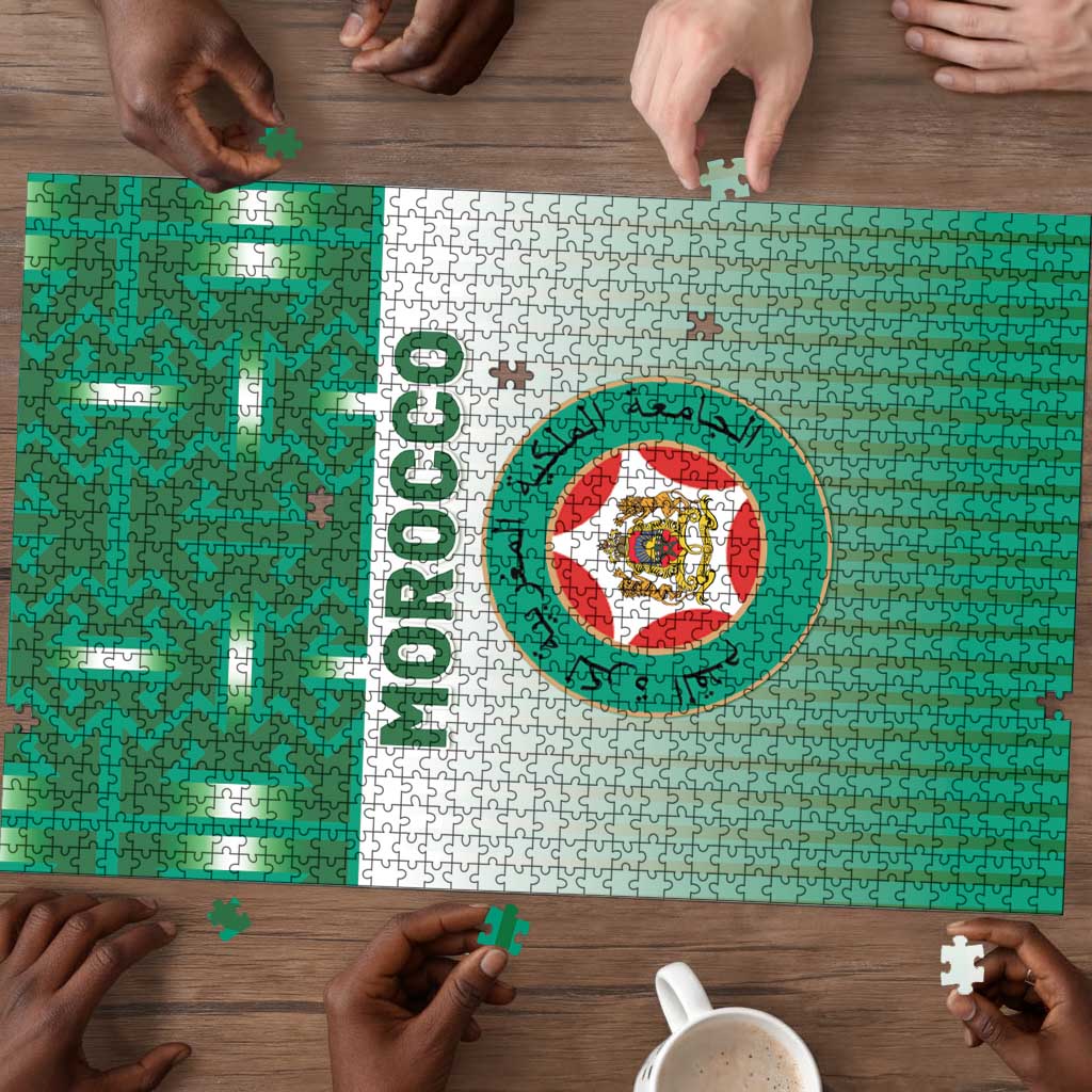Morocco Football Puzzle 1994 Retro Green Version - Wonder Print Shop