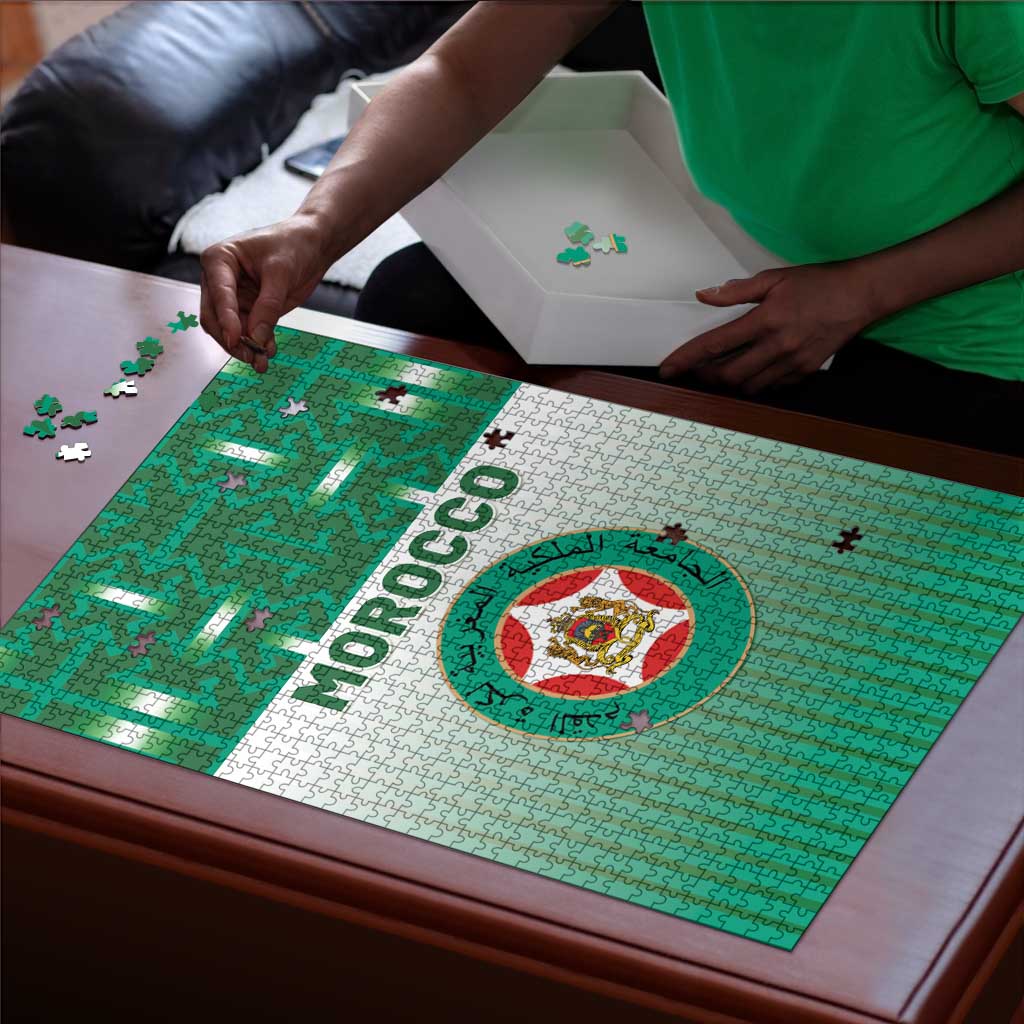 Morocco Football Puzzle 1994 Retro Green Version - Wonder Print Shop