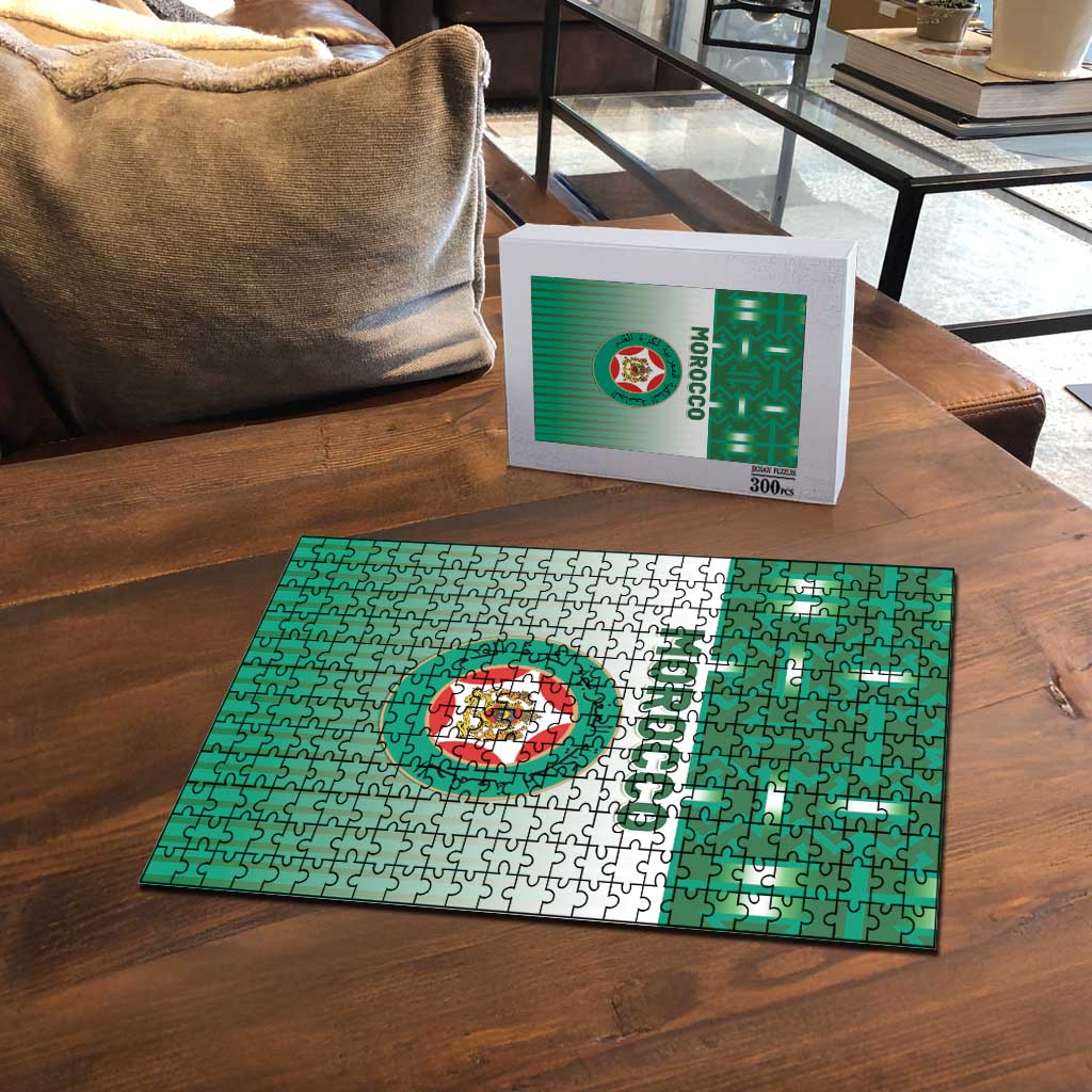 Morocco Football Puzzle 1994 Retro Green Version - Wonder Print Shop