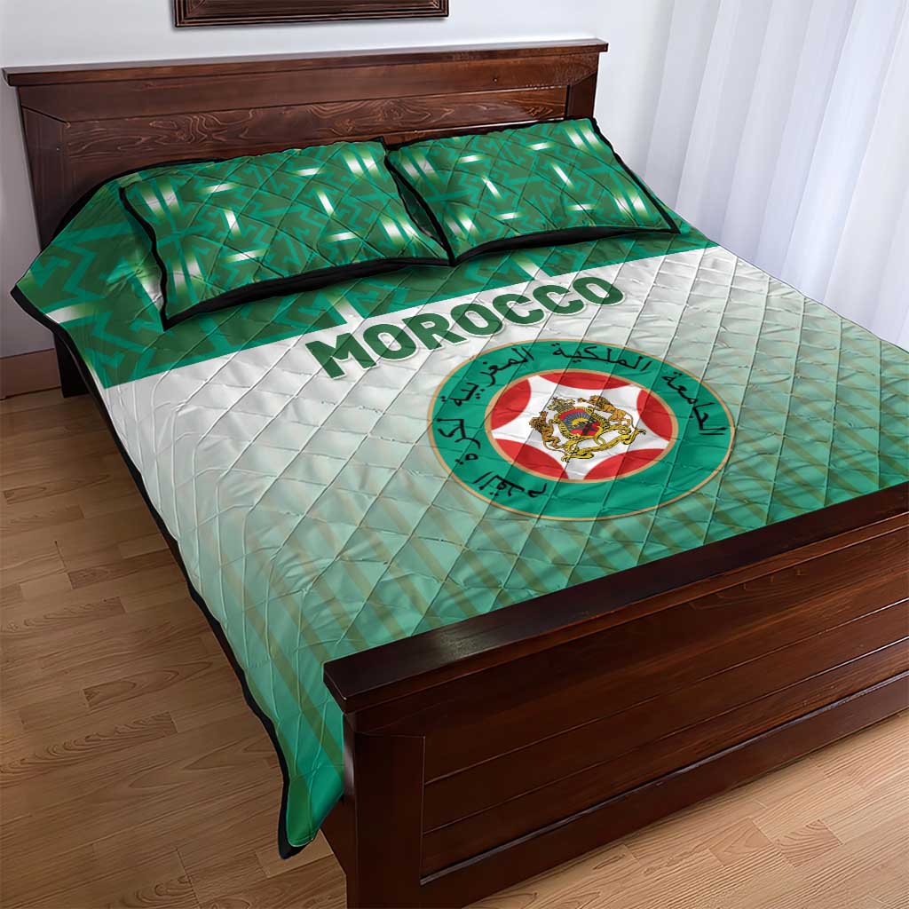 Morocco Football Quilt Bed Set 1994 Retro Green Version - Wonder Print Shop
