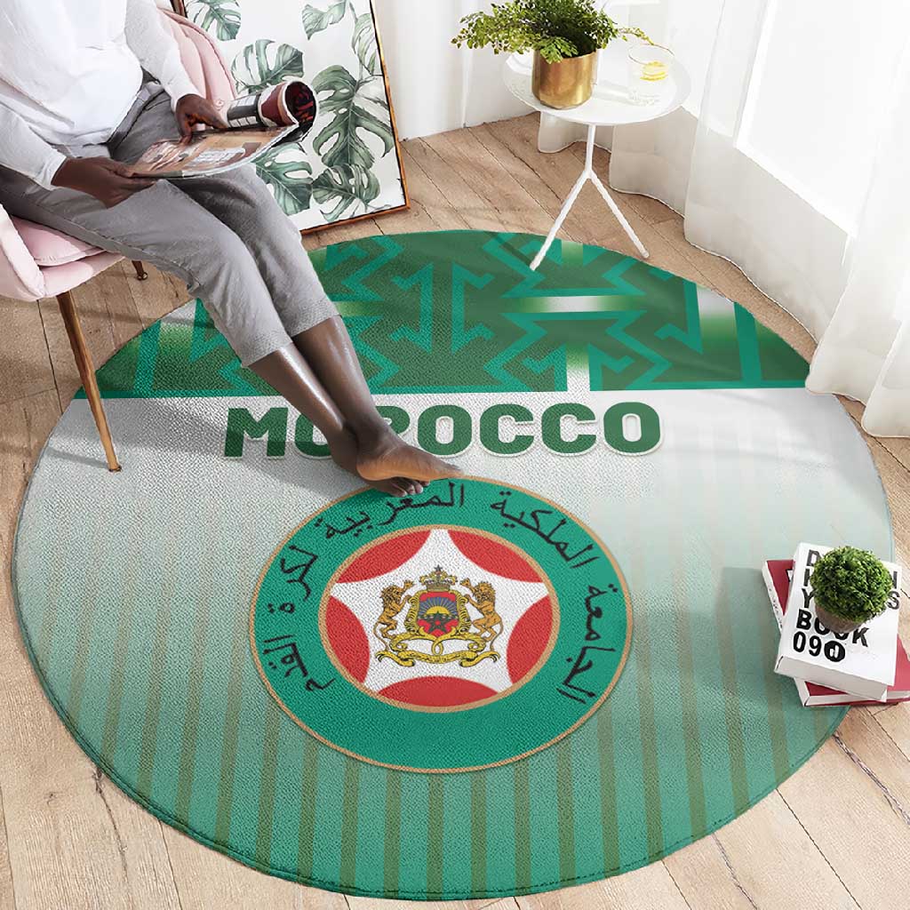 Morocco Football Round Carpet 1994 Retro Green Version - Wonder Print Shop