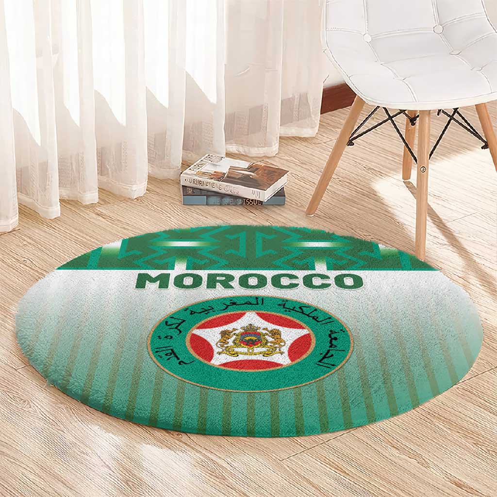 Morocco Football Round Carpet 1994 Retro Green Version - Wonder Print Shop