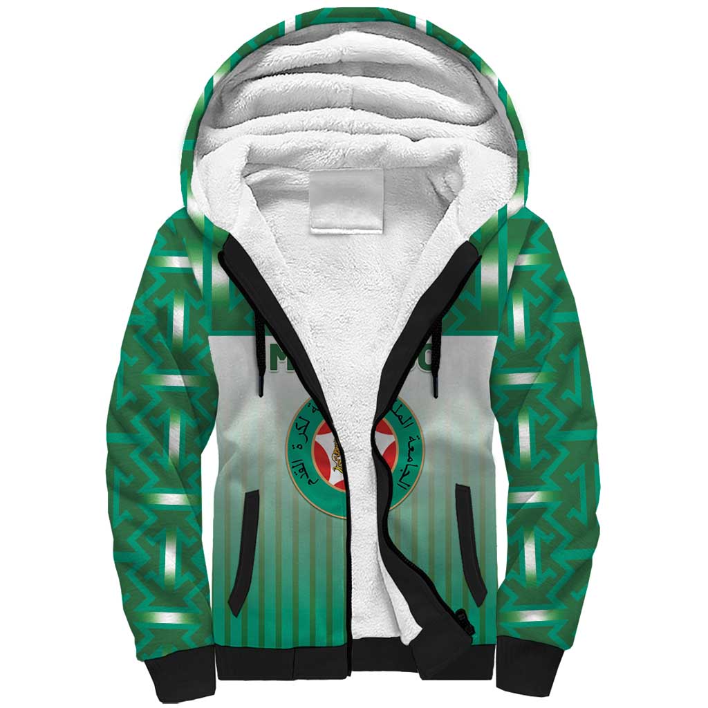Custom Morocco Football Sherpa Hoodie 1994 Retro Green Version - Wonder Print Shop