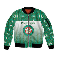 Custom Morocco Football Sleeve Zip Bomber Jacket 1994 Retro Green Version - Wonder Print Shop