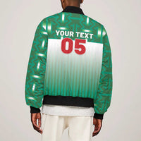 Custom Morocco Football Sleeve Zip Bomber Jacket 1994 Retro Green Version - Wonder Print Shop