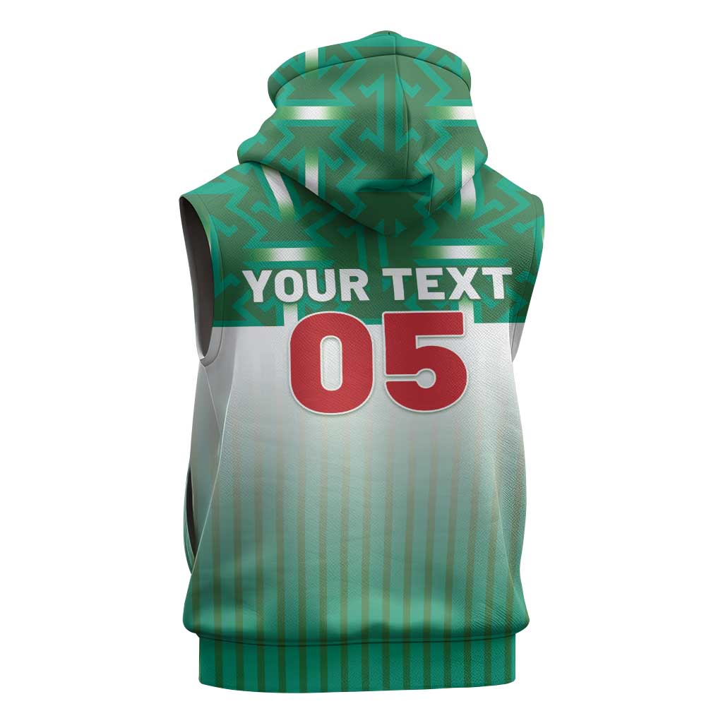 Custom Morocco Football Sleeveless Hoodie 1994 Retro Green Version - Wonder Print Shop