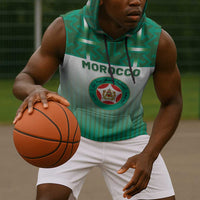Custom Morocco Football Sleeveless Hoodie 1994 Retro Green Version - Wonder Print Shop