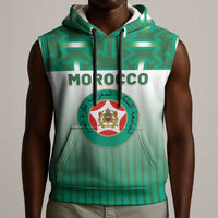 Custom Morocco Football Sleeveless Hoodie 1994 Retro Green Version - Wonder Print Shop
